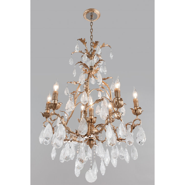 Amadeus Rustic 20'' Bronze and Crystal Candle-Style Chandelier