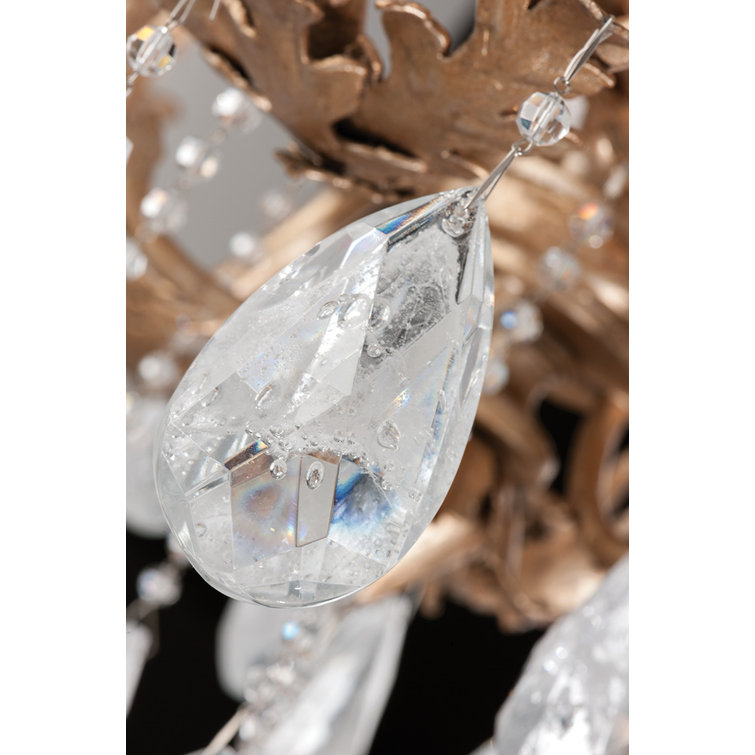 Amadeus Rustic 20'' Bronze and Crystal Candle-Style Chandelier