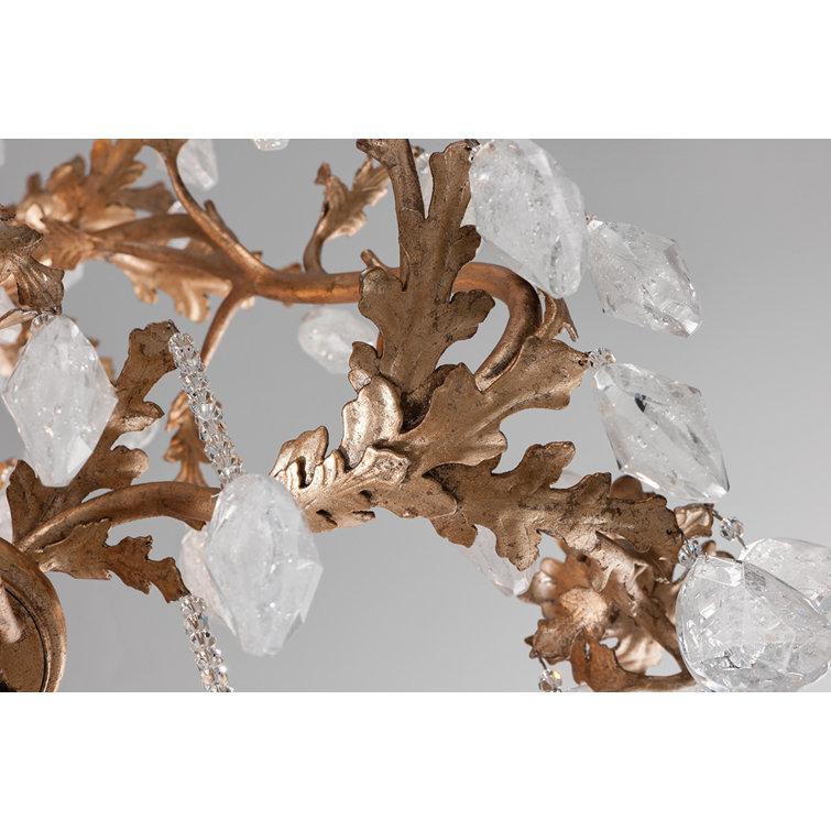Amadeus Rustic 20'' Bronze and Crystal Candle-Style Chandelier