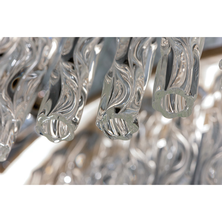 Silver Leaf Polished Stainless 2-Light Wall Sconce