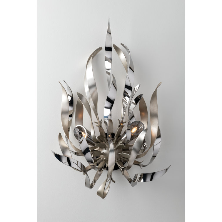 Graffiti Transitional Silver Leaf Flush Mounted Sconce