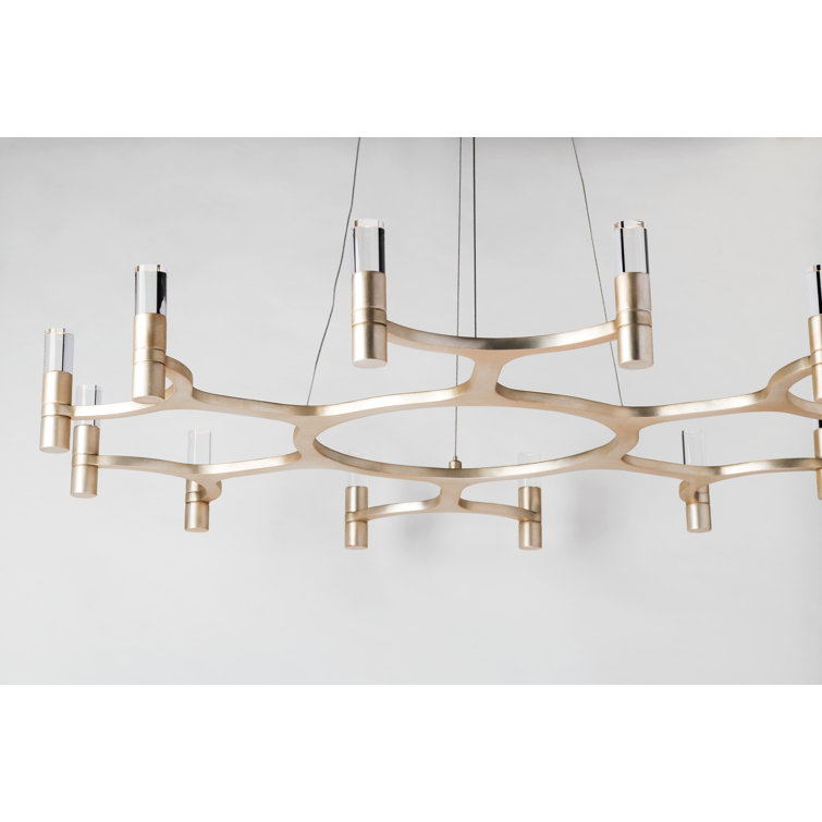 Contemporary Nexus Silver Crystal Plug-In Chandelier, 38"