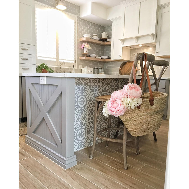 Remy 8" x 8" Gray Matte Cement Encaustic Tile