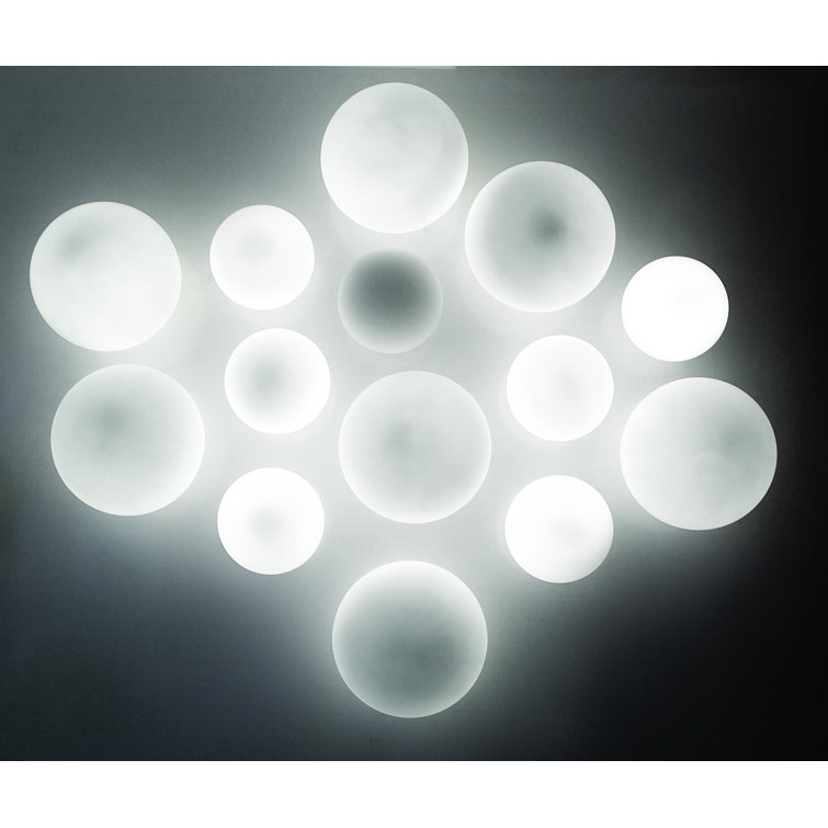 Matte White Hand Blown Glass Globe Flush Mount Light