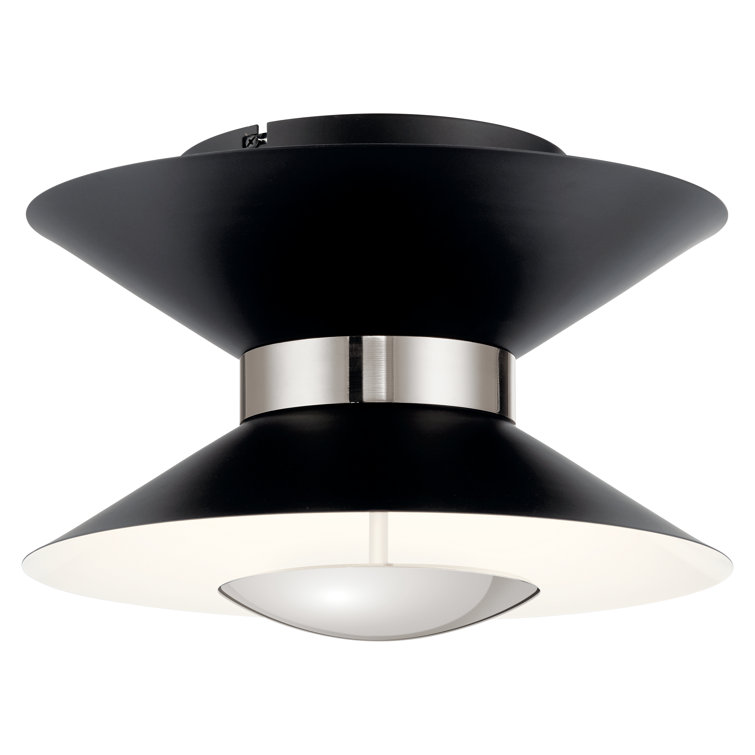 Matte Black and White LED Flush Mount Ceiling Light