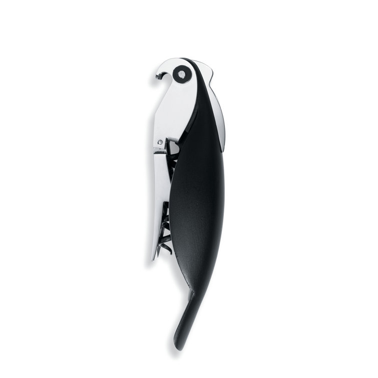 Black Cast Aluminum Parrot Sommelier Corkscrew