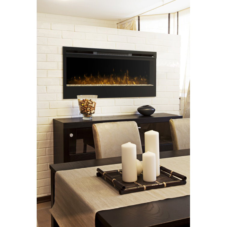 50-Inch Black Metal Wall Mount Electric Fireplace