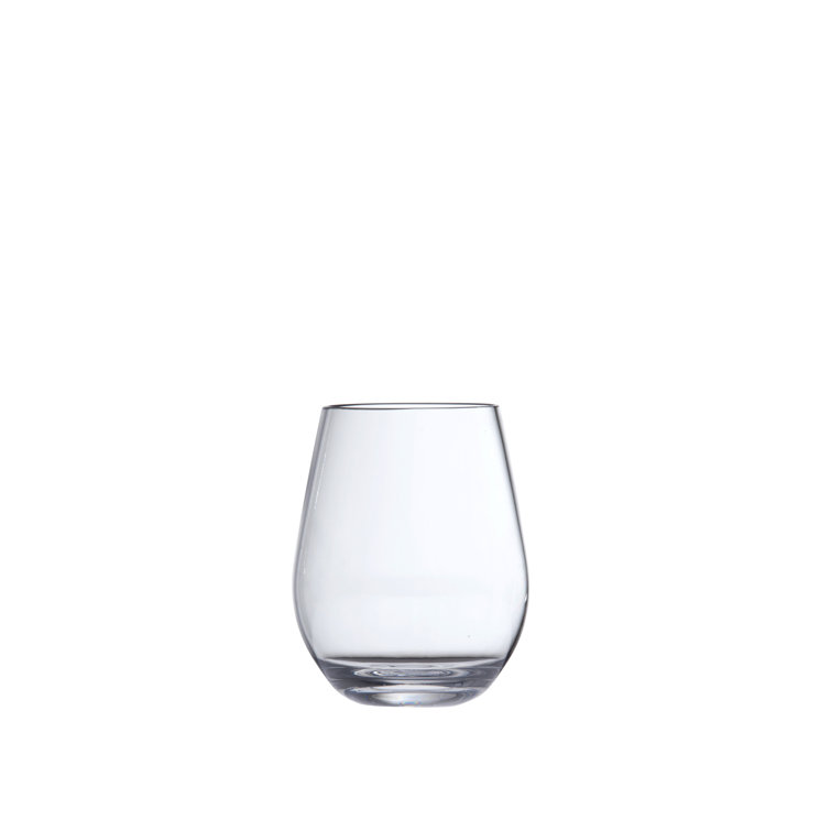 Fortessa 20 oz Clear Plastic Stemless Wine Glass Set of 6