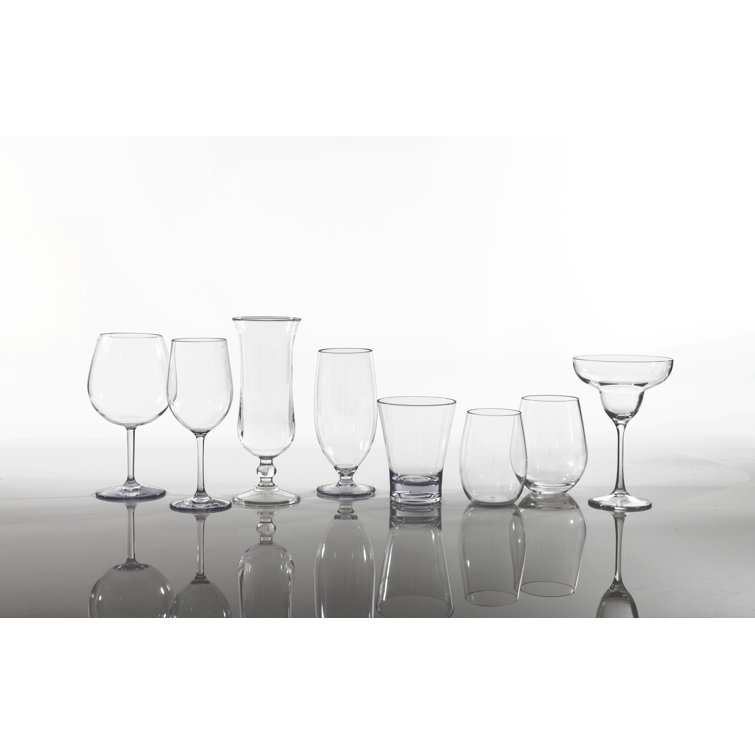 Fortessa 20 oz Clear Plastic Stemless Wine Glass Set of 6