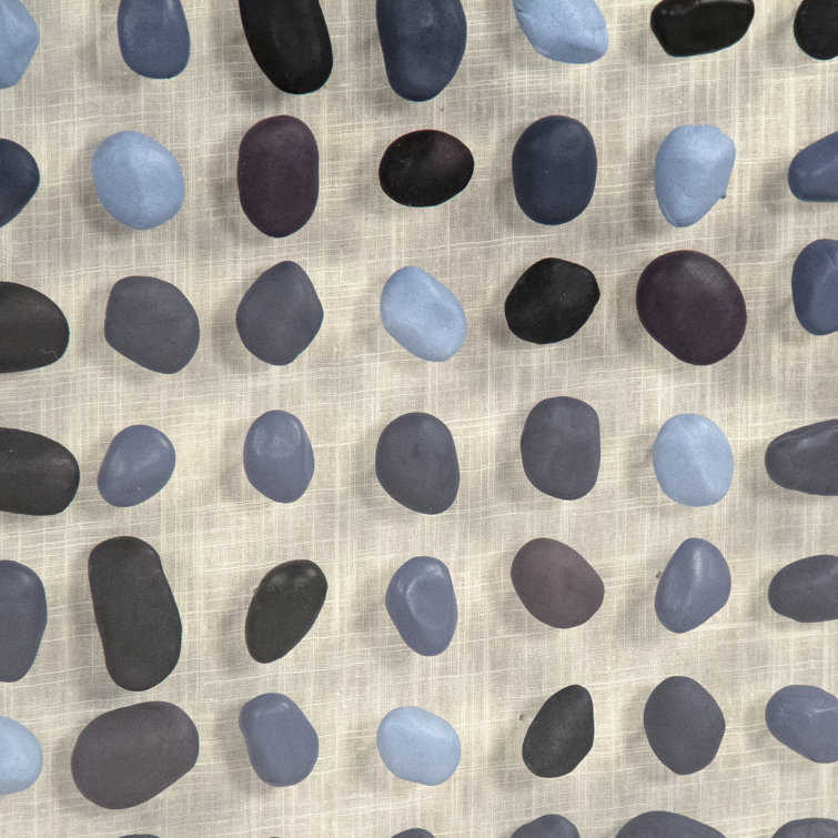 Blue Stone Print on Natural Linen with Acrylic Frame