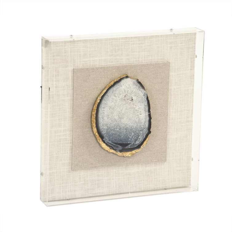 Geode Acrylic Framed Wall Art with Gold Accent
