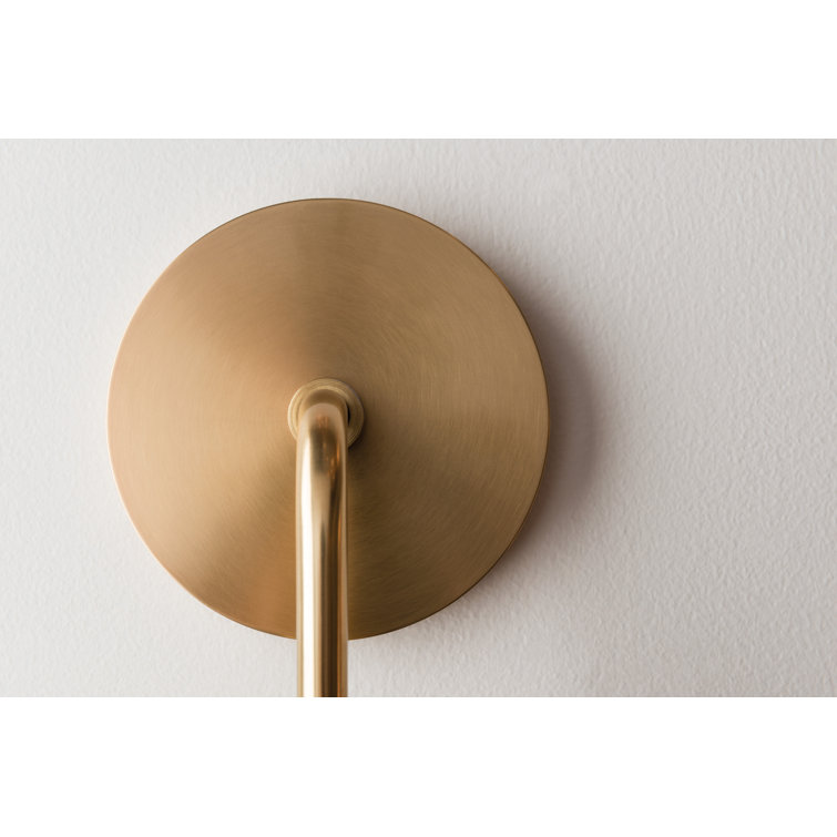 Aged Brass Single Light Dimmable Metal Sconce