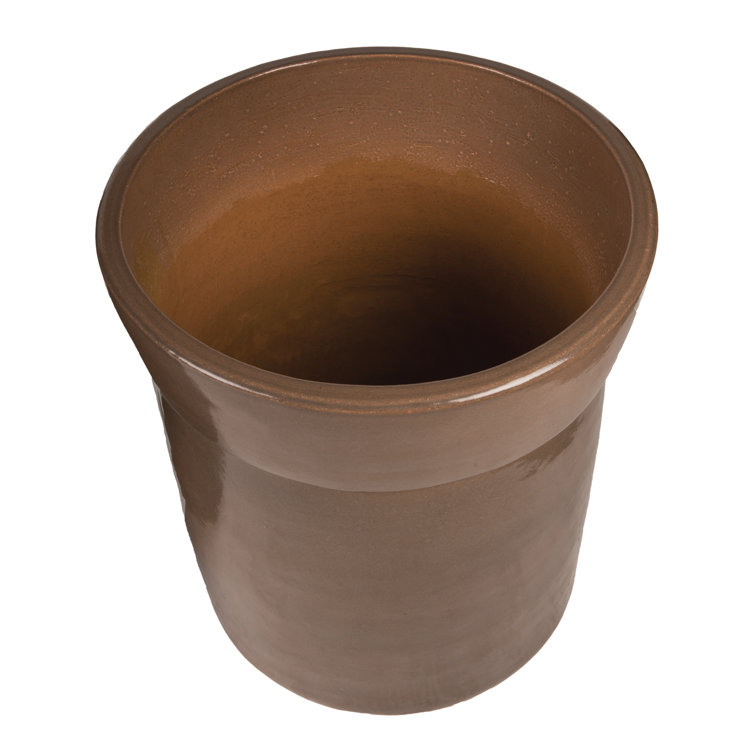 Azov Taupe Brown 22" Round Handmade Ceramic Planter