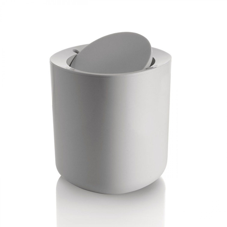 Minimalist White Plastic Bathroom Waste Bin