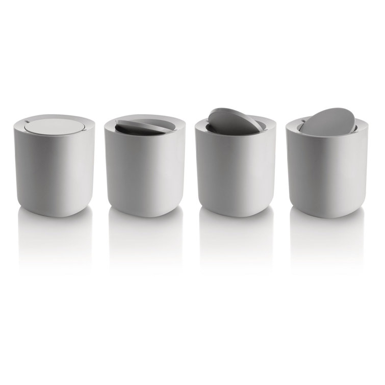 Minimalist White Plastic Bathroom Waste Bin