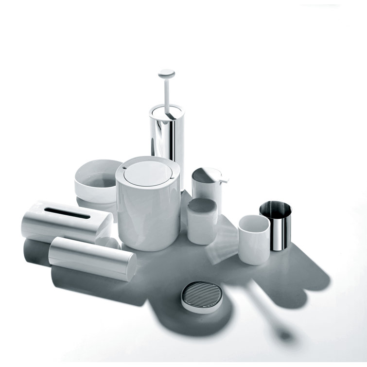 Silver Freestanding Toilet Brush with Holder