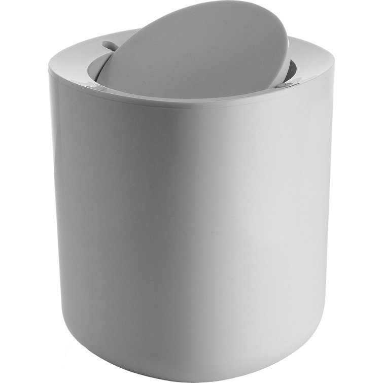 Minimalist White Plastic Bathroom Waste Bin