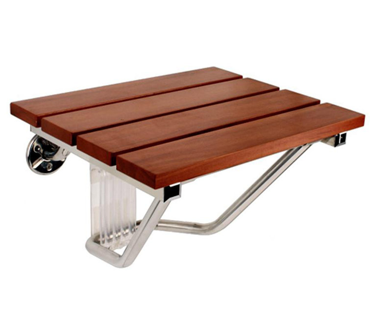 Teak and Stainless Steel Foldable Shower Seat