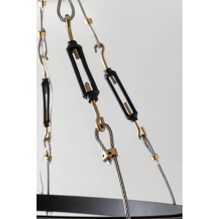 Menlo Park Deep Bronze 10-Light Chandelier with Pressed Glass Shades