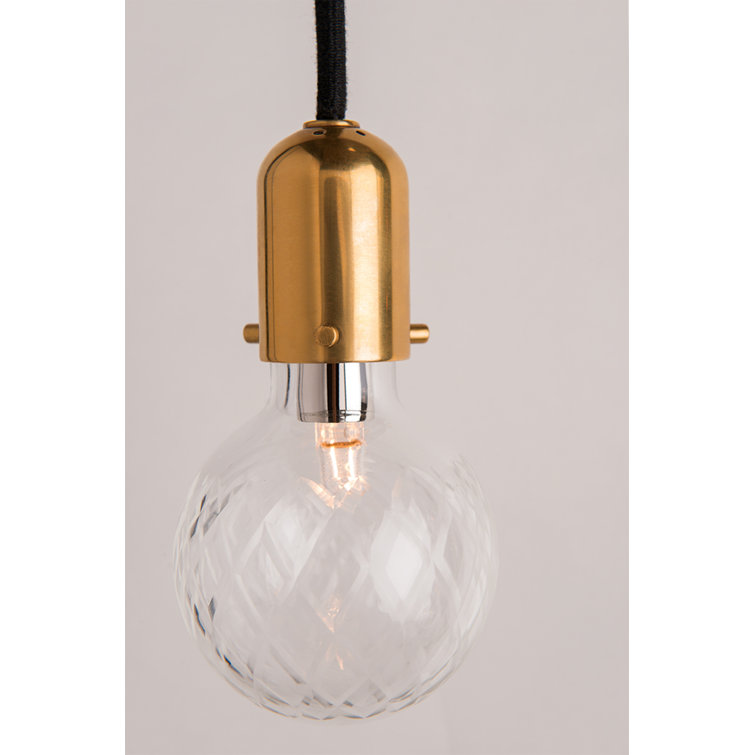 Aged Brass and Glass Single Pendant Light