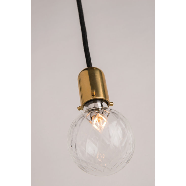 Aged Brass and Glass Single Pendant Light