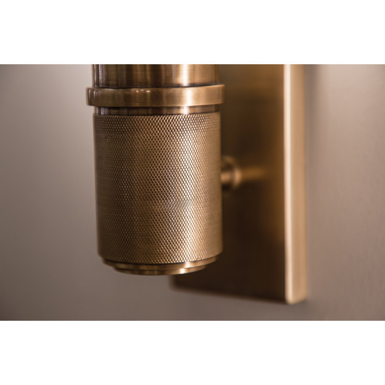 Aged Brass Shaw Cylinder Direct Wired 1-Light LED Sconce