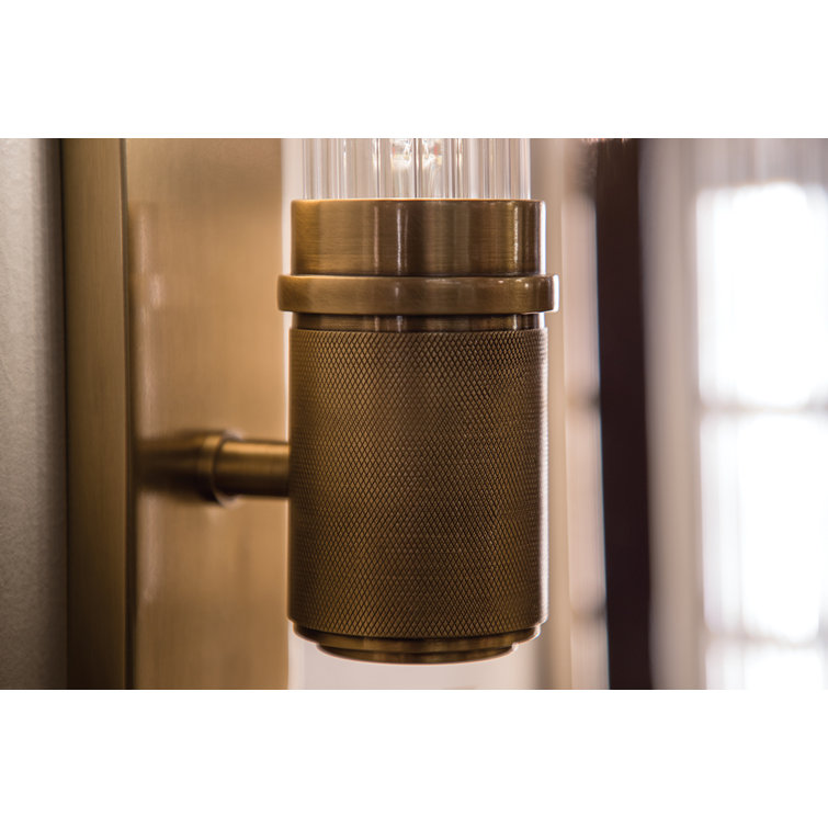 Aged Brass Shaw Cylinder Direct Wired 1-Light LED Sconce