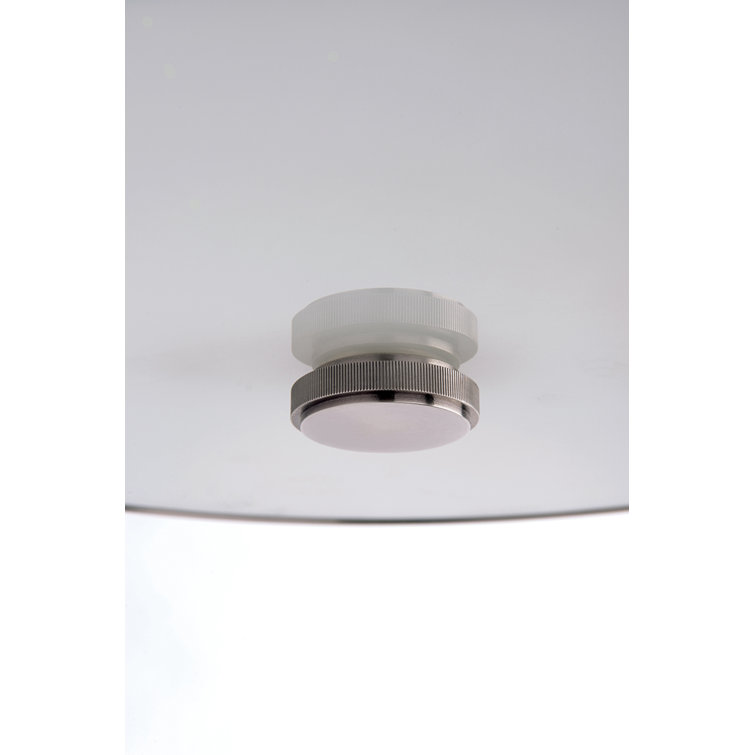 Historic Nickel 3-Light Drum Pendant with Glass Shade