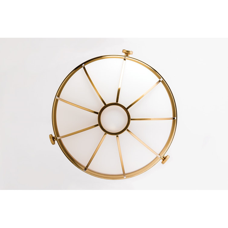Aged Brass and Glass Globe Pendant Light
