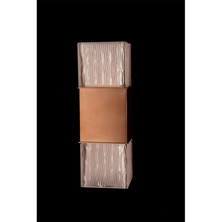 Brushed Bronze and Glass 2-Light Wall Sconce