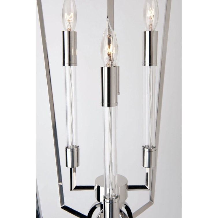 Elegant Polished Nickel 4-Light Globe Chandelier with Crystal Accents