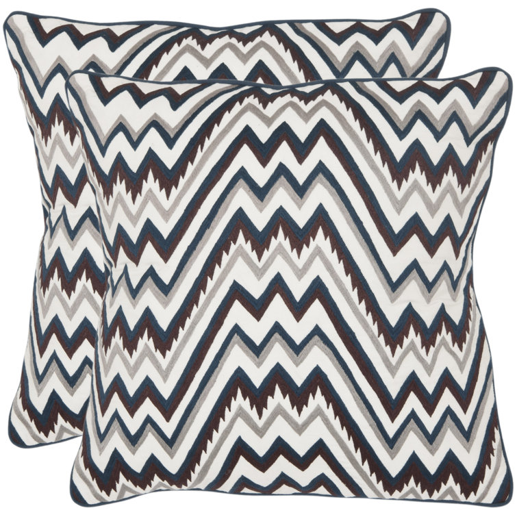22'' Square Ikat Cotton Reversible Throw Pillow Set