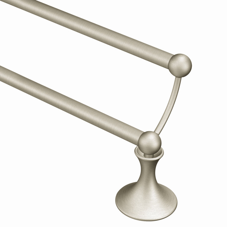Brushed Nickel 24-Inch Double Wall Mounted Towel Bar