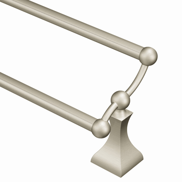 Brushed Nickel 24-Inch Double Wall Mounted Towel Bar