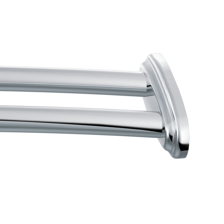 60-Inch Polished Nickel Adjustable Double Curved Shower Rod