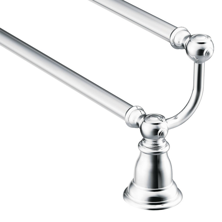 Kingsley Chrome 24-Inch Double Wall Mounted Towel Bar
