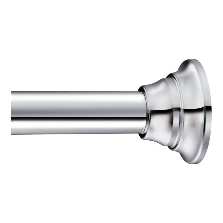 Chrome Adjustable Tension Mounted Straight Shower Curtain Rod