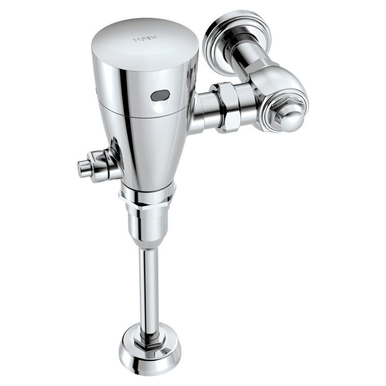 Chrome Electronic Sensor-Operated Urinal Flush Valve with Vandal-Resistant Features