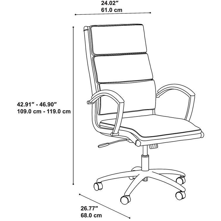 Light Gray High Back Leather Executive Swivel Chair