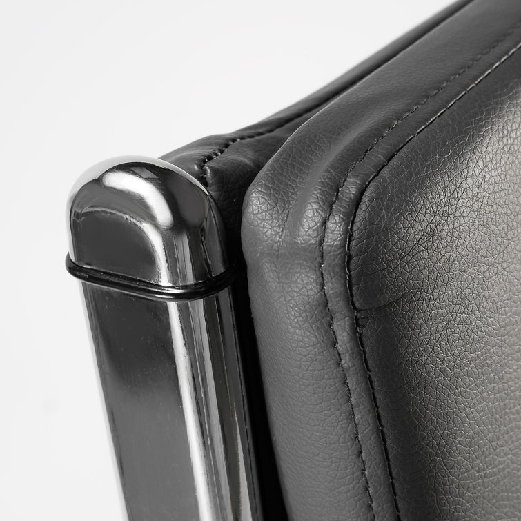 Dark Gray High Back Leather Executive Swivel Chair with Metal Frame