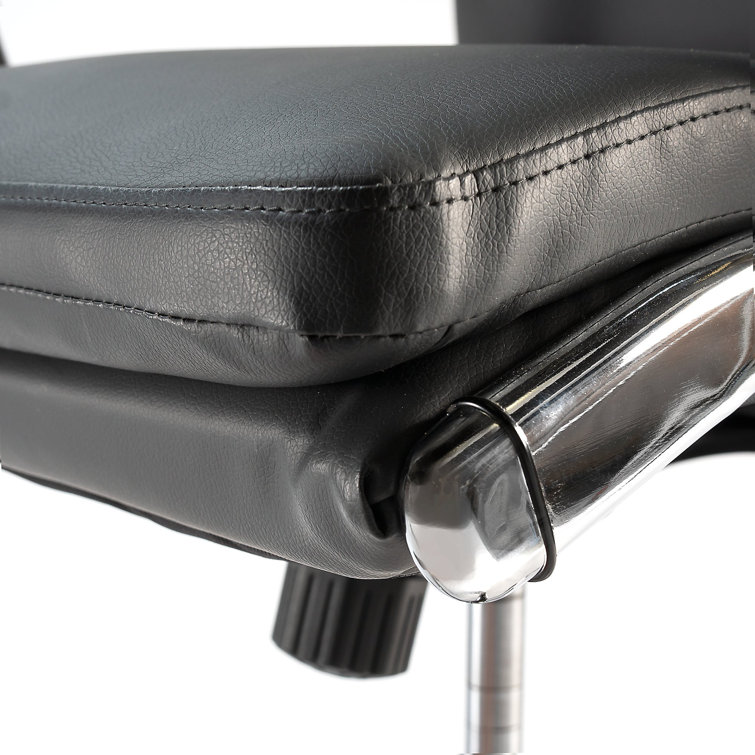 Dark Gray High Back Leather Executive Swivel Chair with Metal Frame