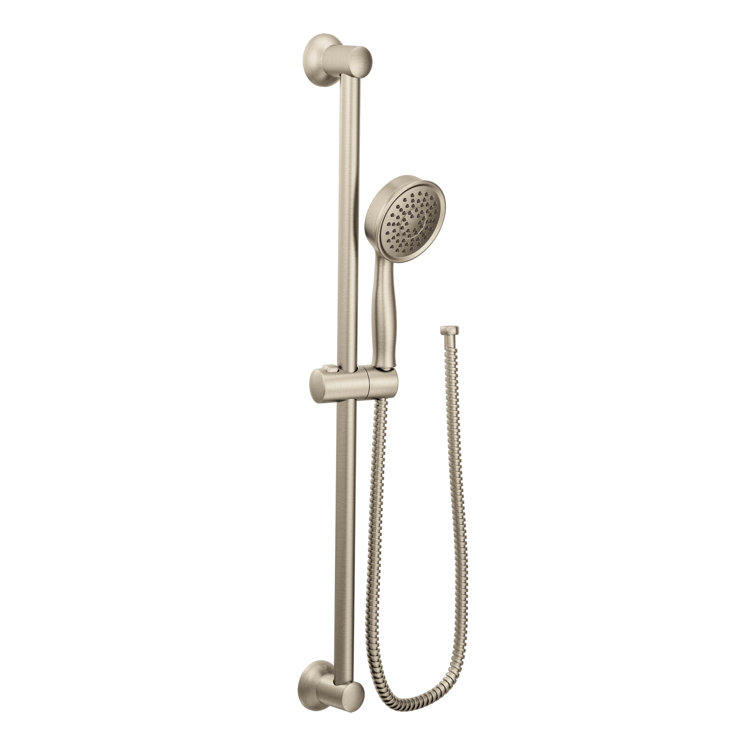 Brushed Nickel Adjustable Handheld Showerhead with Slide Bar
