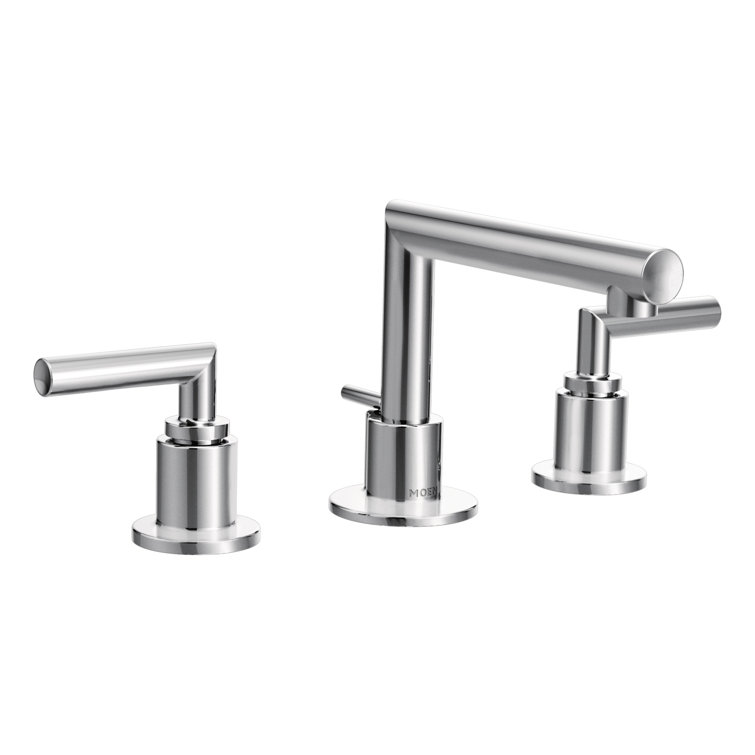 Sleek Modern 8" Widespread Black Chrome Bathroom Faucet with Drain