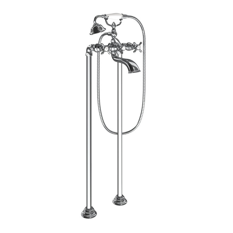 Weymouth Chrome Two-Handle Tub Filler with Hand Shower