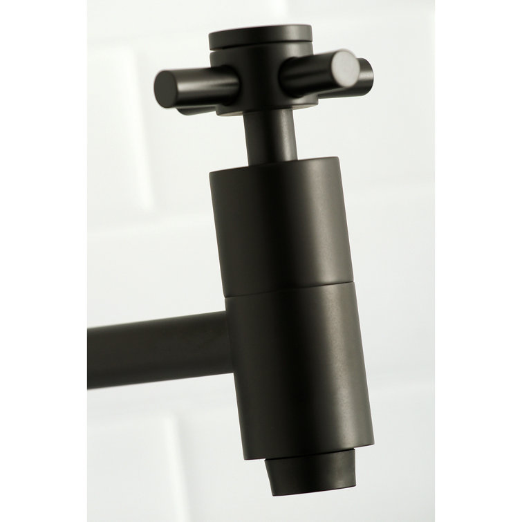 Matte Black Brass Wall Mount Pot Filler Faucet