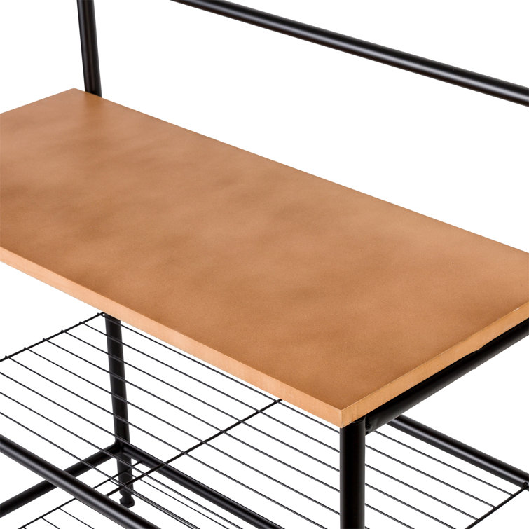 Versatile Black Metal Entryway Storage Valet with Bench and Hooks