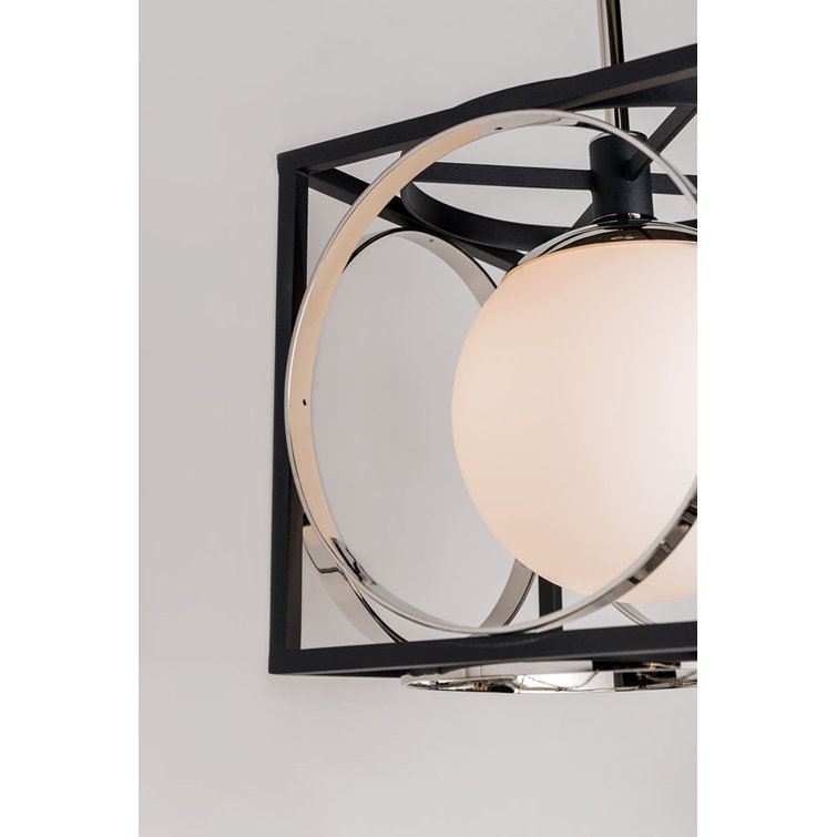 Transitional Polished Nickel Globe Pendant Light 18.5" H