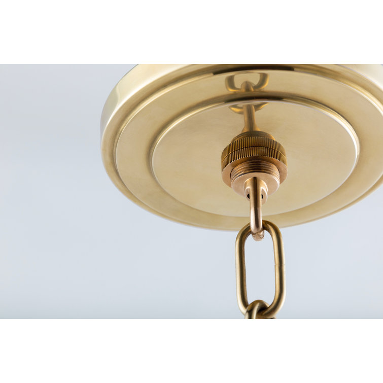 Elegant Aged Brass Globe Pendant Light with White-Clear Glass Shade