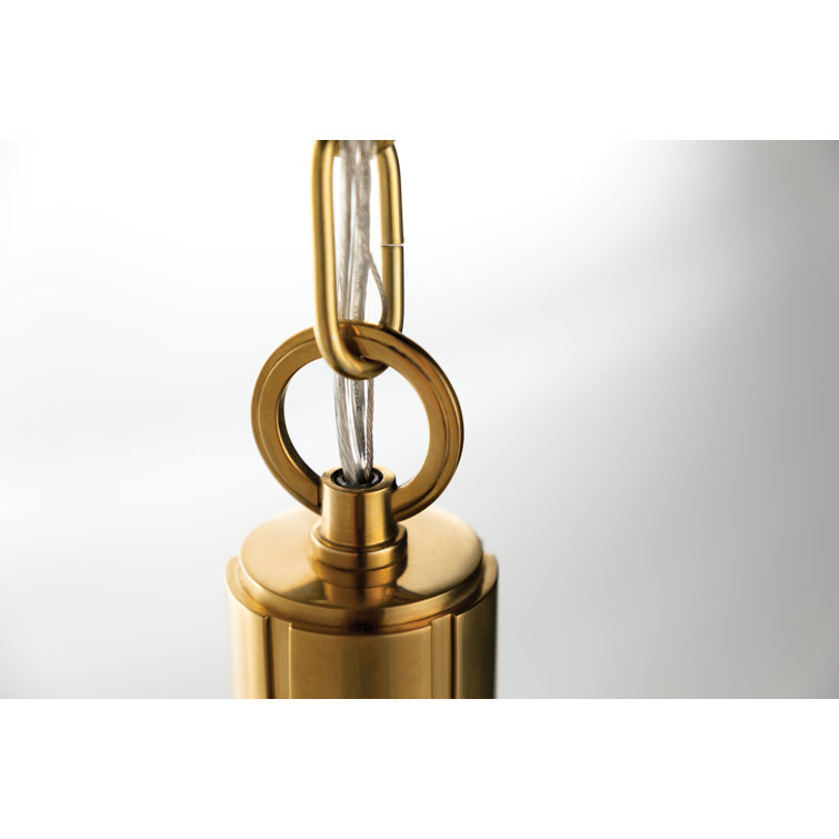 Elegant Aged Brass Globe Pendant Light with White-Clear Glass Shade