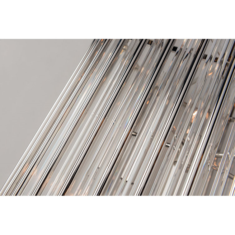 Polished Nickel Glass Drum 6-Light Pendant